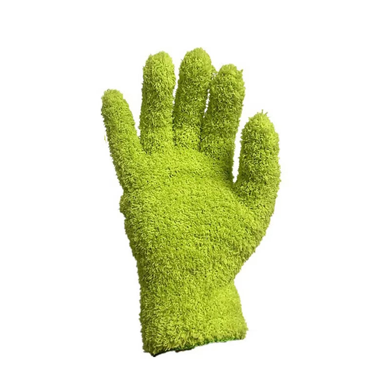 Coral Velvet Half Edge Velvet for Warmth Household Water Absorption and Dust Removal Knitted Gloves Universal for Men and Women